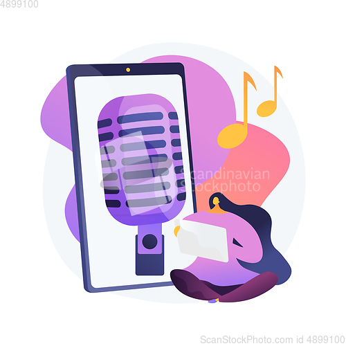 Image of Listen to podcasts abstract concept vector illustration.