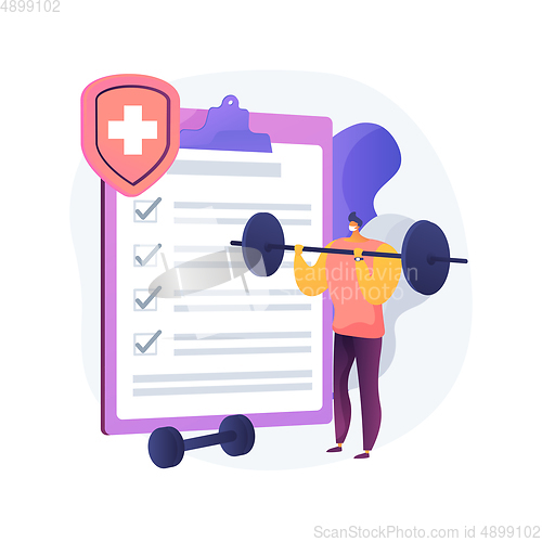 Image of Fitness clubs and gyms pandemic regulations abstract concept vector illustration.