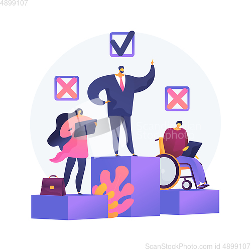 Image of Workplace discrimination abstract concept vector illustration.