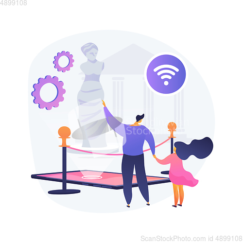 Image of Online museum tours abstract concept vector illustration.