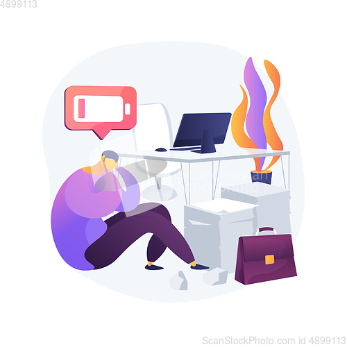 Image of Emotional burnout abstract concept vector illustration.