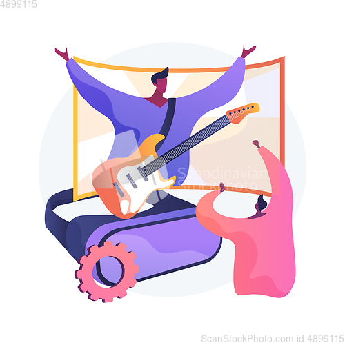 Image of Virtual concert abstract concept vector illustration.