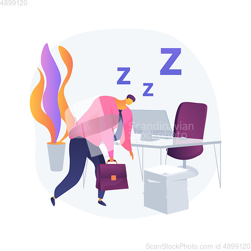 Image of Sleep deprivation abstract concept vector illustration.