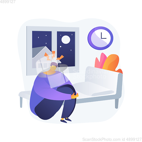 Image of Sleep behavior disorder abstract concept vector illustration.