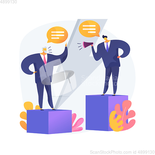 Image of Communication gap abstract concept vector illustration.