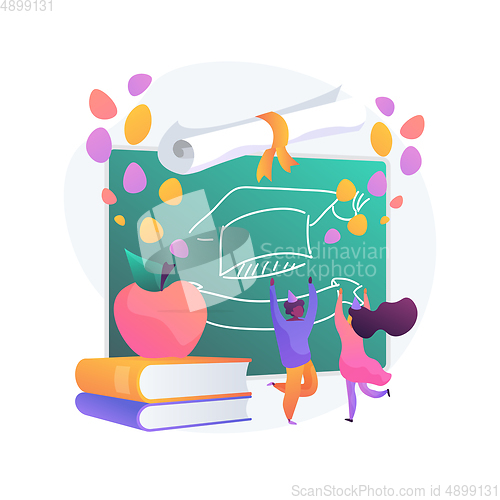 Image of School celebration party abstract concept vector illustration.