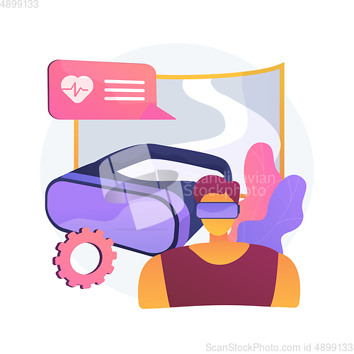 Image of VR fitness gym abstract concept vector illustration.