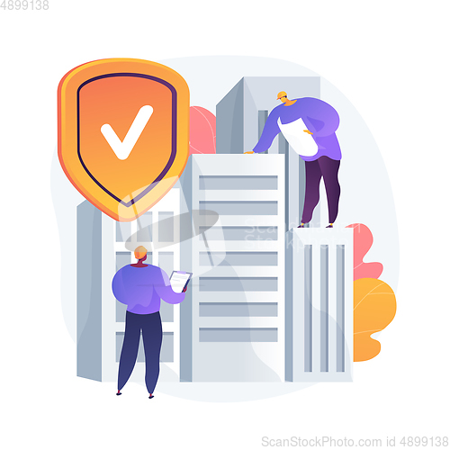 Image of Building safety abstract concept vector illustration.