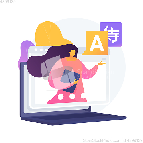 Image of Online language school abstract concept vector illustration.