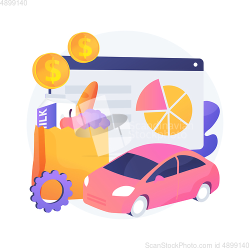 Image of Consumption expenditure abstract concept vector illustration.