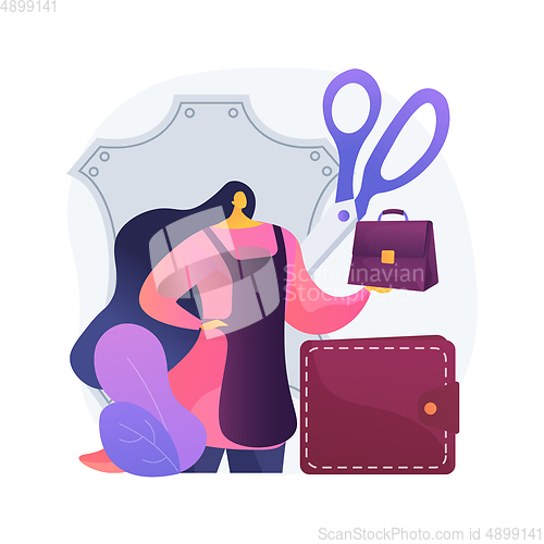 Image of Leather handcraft abstract concept vector illustration.