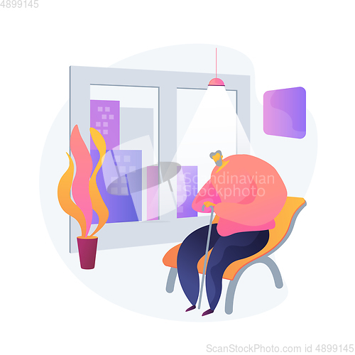 Image of Loneliness of elderly people vector concept metaphor