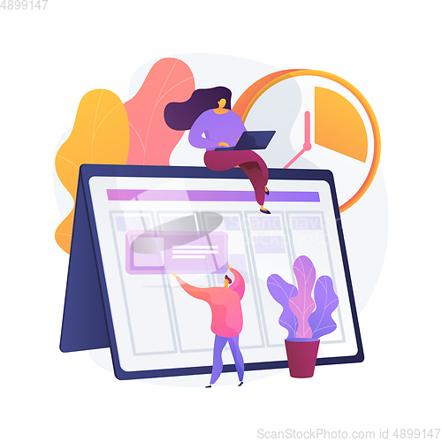 Image of Set up daily schedule abstract concept vector illustration.