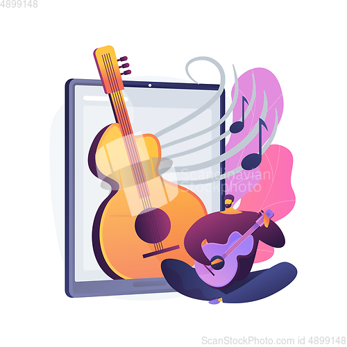 Image of Online music lessons abstract concept vector illustration.