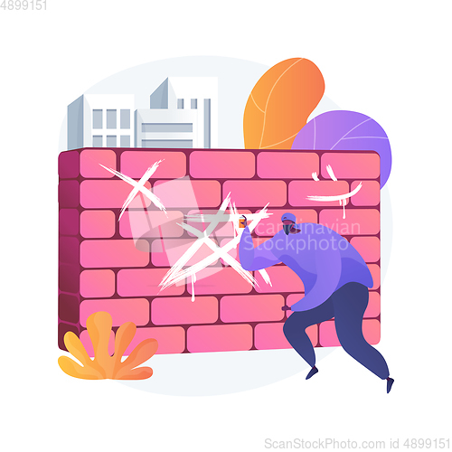 Image of Vandalism abstract concept vector illustration.