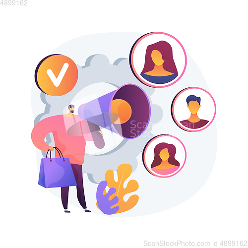 Image of Brand advocate abstract concept vector illustration.