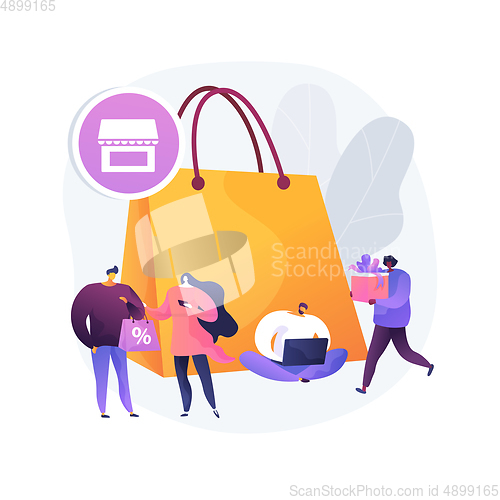Image of Consumer society abstract concept vector illustration.