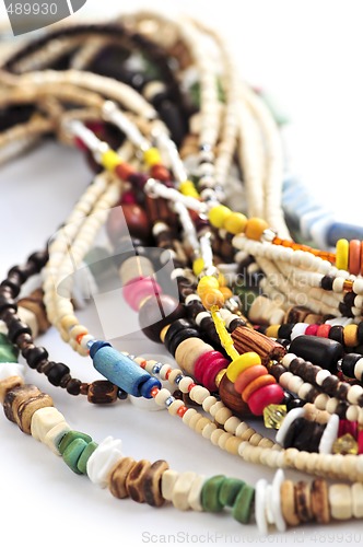 Image of Wood and seashell bead necklaces