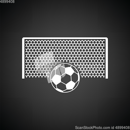 Image of Soccer gate with ball on penalty point  icon