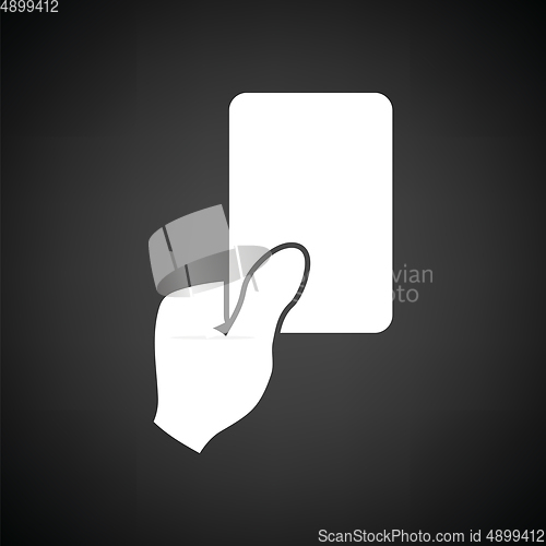 Image of Soccer referee hand with card  icon