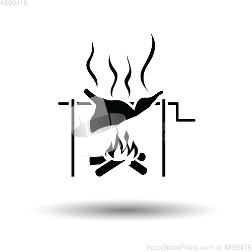 Image of Roasting meat on fire icon