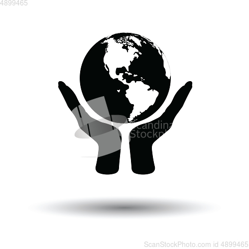 Image of Hands holding planet icon