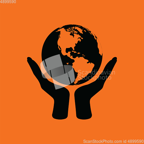 Image of Hands holding planet icon