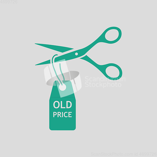 Image of Scissors cut old price tag icon