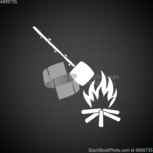 Image of Camping fire with roasting marshmallow icon