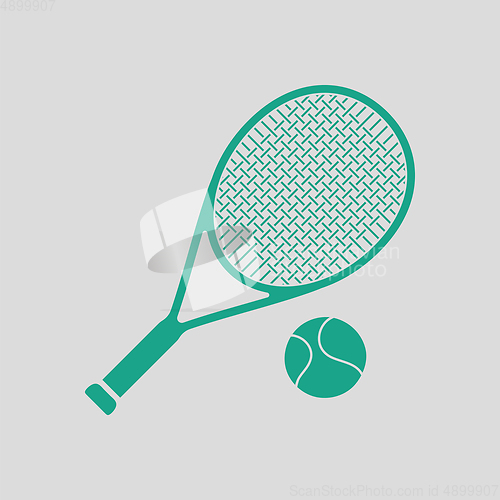 Image of Tennis rocket and ball icon