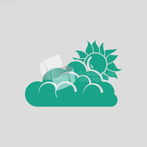 Image of Sun behind clouds icon