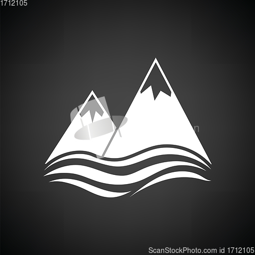 Image of Snow peaks cliff on sea icon
