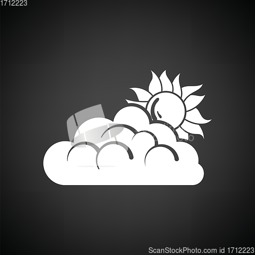 Image of Sun behind clouds icon