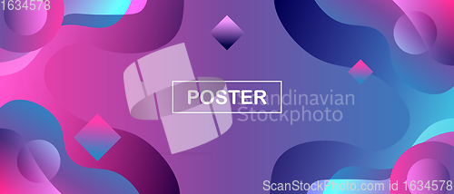 Image of Abstract neon, fluid poster illustration for ad or design