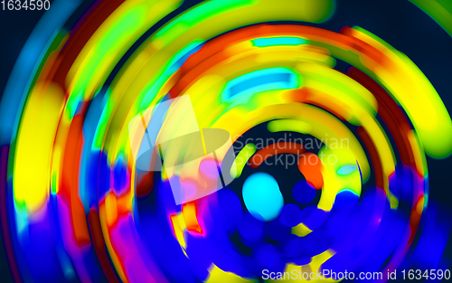 Image of Colorful holographic swirl, vortex prism. Speed laser motion.