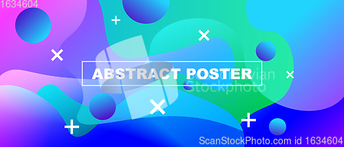 Image of Abstract neon, fluid poster illustration for ad or design