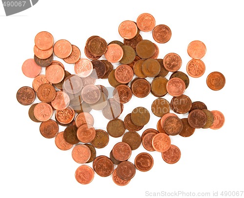 Image of Money. Coins on white background