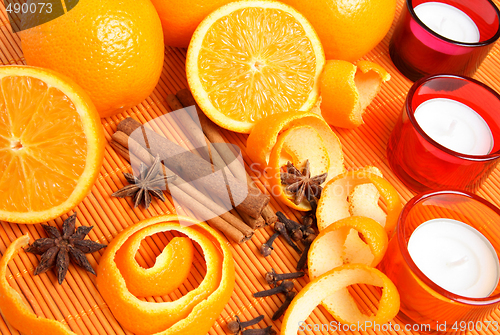 Image of Oranges, spices and candles