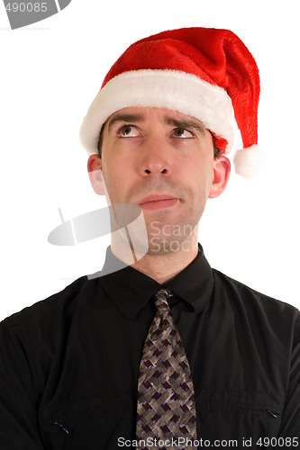Image of Puzzled Christmas Employee