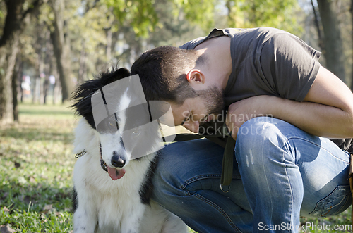 Image of Man with his dog
