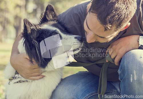 Image of Man with his dog