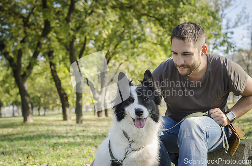 Image of Man with his dog