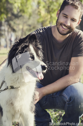 Image of Man with his dog