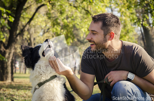 Image of Man with his dog