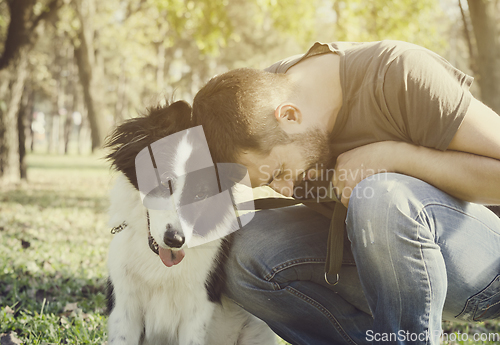 Image of Man with his dog