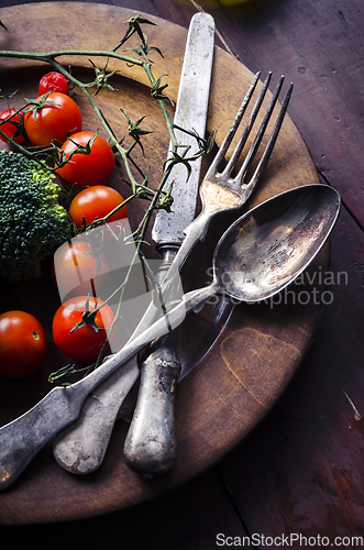 Image of Vegetable in wooden plate