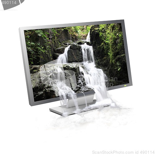 Image of Waterfall flowing screen