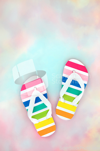 Image of Rainbow Flip Flops for a Fun Vacation