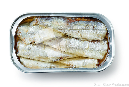 Image of open sardines can