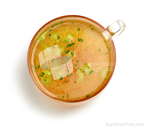 Image of cup of fresh chicken broth